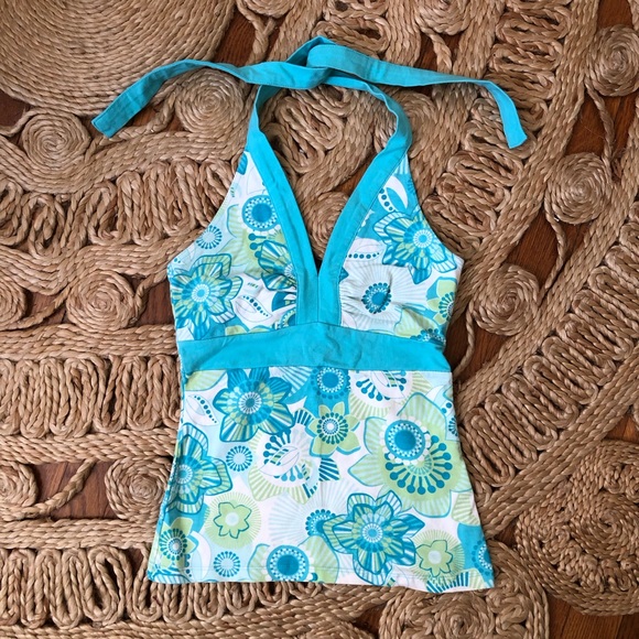 Y2K Tropical Hawaiian Halter Top - Picture 2 of 6